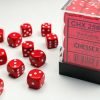 Dice Block 36 pcs Opaque 12mm d6 Red/White